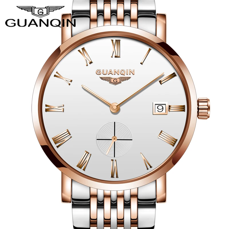 

New 2019 GUANQIN Watch Men luxury brand Automatic Mechanical Quality Sapphire Waterproof Date Analog Wristwatch Men's Watches