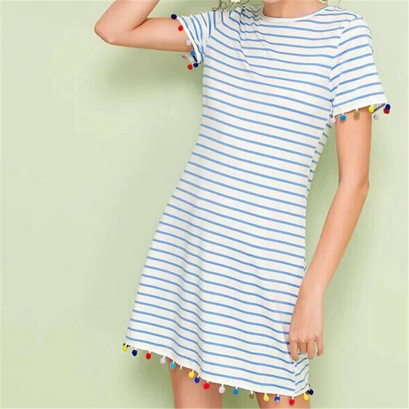 Summer Womens Dress Striped Women Beach Clothes Ladies Dresses Sundress Casual Ladies Party Dresses Casual Tassel Woman Dress
Summer Womens Dress Striped Women Beach Clothes Ladies Dresses Sundress Casual Ladies Party Dresses Casual Tassel Woman Dress