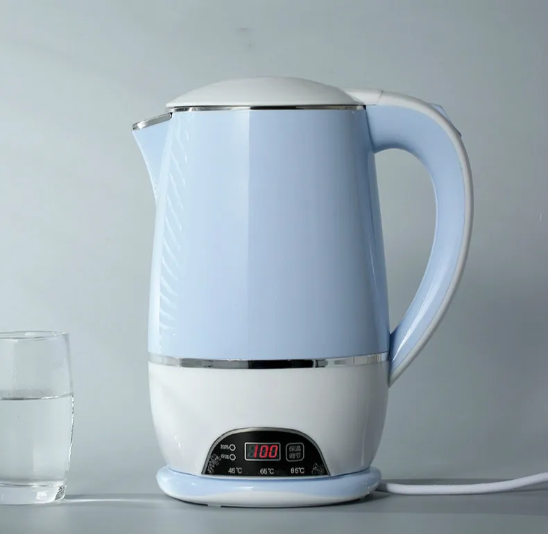 220V 1500w 1.8L Blue Electrickettle Four temperature control insulation function 304 stainless steel Chassis heating
220V 1500w 1.8L Blue Electrickettle Four temperature control insulation function 304 stainless steel Chassis heating