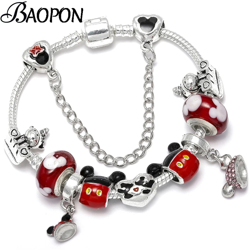BAOPON Silver Charm Bracelet & Bangles for Women Fashion Cute Mickey Minnie Jewelry Fit Original Fine Bracelets Pulseira
BAOPON Silver Charm Bracelet & Bangles for Women Fashion Cute Mickey Minnie Jewelry Fit Original Fine Bracelets Pulseira