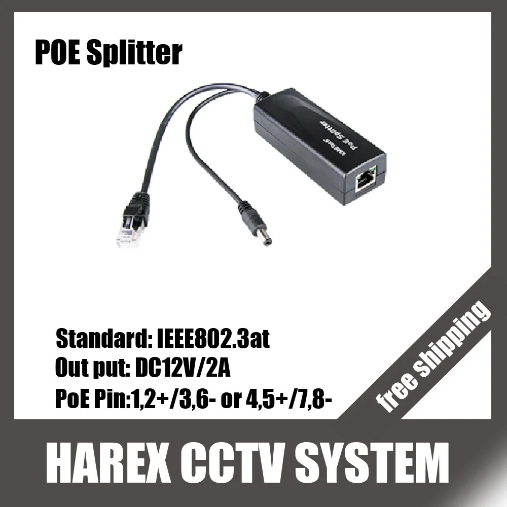 Разветвитель POE power over ethernet 100 Мбит/с IEEE802.3at/af 12 В/2 А разветвитель poe для IP-камеры
