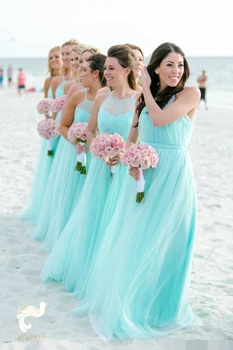 Fashion Light Turquoise Bridesmaid Dresses 2019 Plus size Beach Tulle Cheap Wedding Guest Party Dress Long Pleated Gown
Fashion Light Turquoise Bridesmaid Dresses 2019 Plus size Beach Tulle Cheap Wedding Guest Party Dress Long Pleated Gown