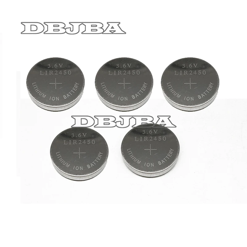 5pcs/pack 3.6V LIR2450 Rechargeable Batteries 120mAh 500 Times Recycling Lithium Coin Cell Button Battery Replaced CR2450
5pcs/pack 3.6V LIR2450 Rechargeable Batteries 120mAh 500 Times Recycling Lithium Coin Cell Button Battery Replaced CR2450