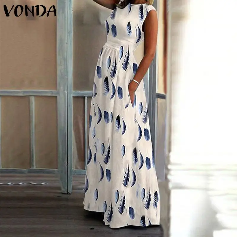 VONDA Bohemian Vestido 2019 Summer Women Floral Print Sleeveless Dress Vintage Robe Femme Beach Sundress Plus Size Long Dress
VONDA Bohemian Vestido 2019 Summer Women Floral Print Sleeveless Dress Vintage Robe Femme Beach Sundress Plus Size Long Dress