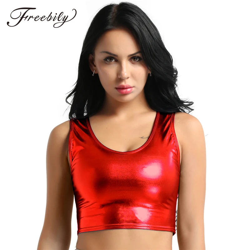 Fashion Women Shiny Metallic Crop Top Short Tank Tops Club Party Festival Rave Clothes Sexy Top Stage Pole Dance Costumes
Fashion Women Shiny Metallic Crop Top Short Tank Tops Club Party Festival Rave Clothes Sexy Top Stage Pole Dance Costumes