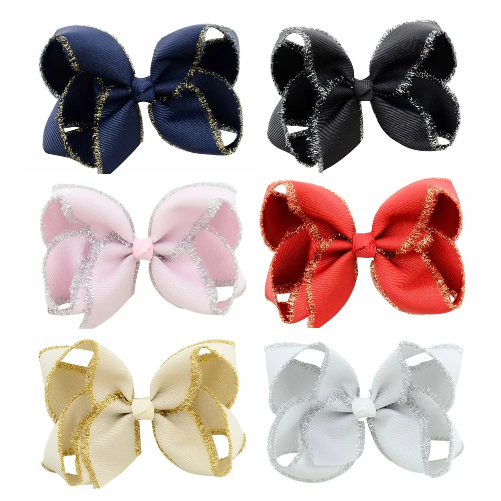 4 Inch 6pcs/lot Solid Ribbon Bow Hair Clips Boutique Gold Rim Bows For Kids Headwear Boutique Hair Accessories 889
4 Inch 6pcs/lot Solid Ribbon Bow Hair Clips Boutique Gold Rim Bows For Kids Headwear Boutique Hair Accessories 889