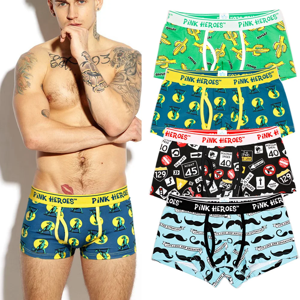 4pcs/Lot Pink Heroes Male Panties Cotton Men Underwear Boxers European and American Fashion Cartoon Printing Gay Boxer Shorts
4pcs/Lot Pink Heroes Male Panties Cotton Men Underwear Boxers European and American Fashion Cartoon Printing Gay Boxer Shorts