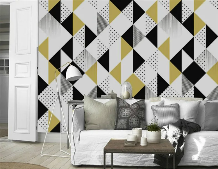 

3D stereoscopic mural wallpaper TV backdrop painting living room bedroom Modern simple geometric pattern patches wallpapers