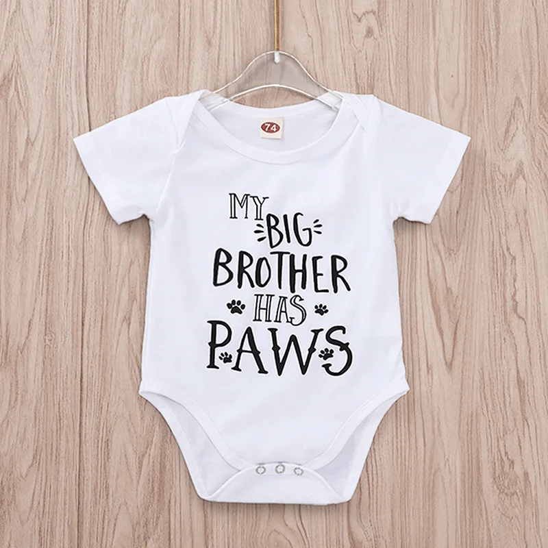 Newborn Clothes 100% Cotton Summer Baby Boy Girl Bodysuit Short Sleeve Print Big Brother/sister Has Paws Bodysuit Jumpsuit Onsie
Newborn Clothes 100% Cotton Summer Baby Boy Girl Bodysuit Short Sleeve Print Big Brother/sister Has Paws Bodysuit Jumpsuit Onsie