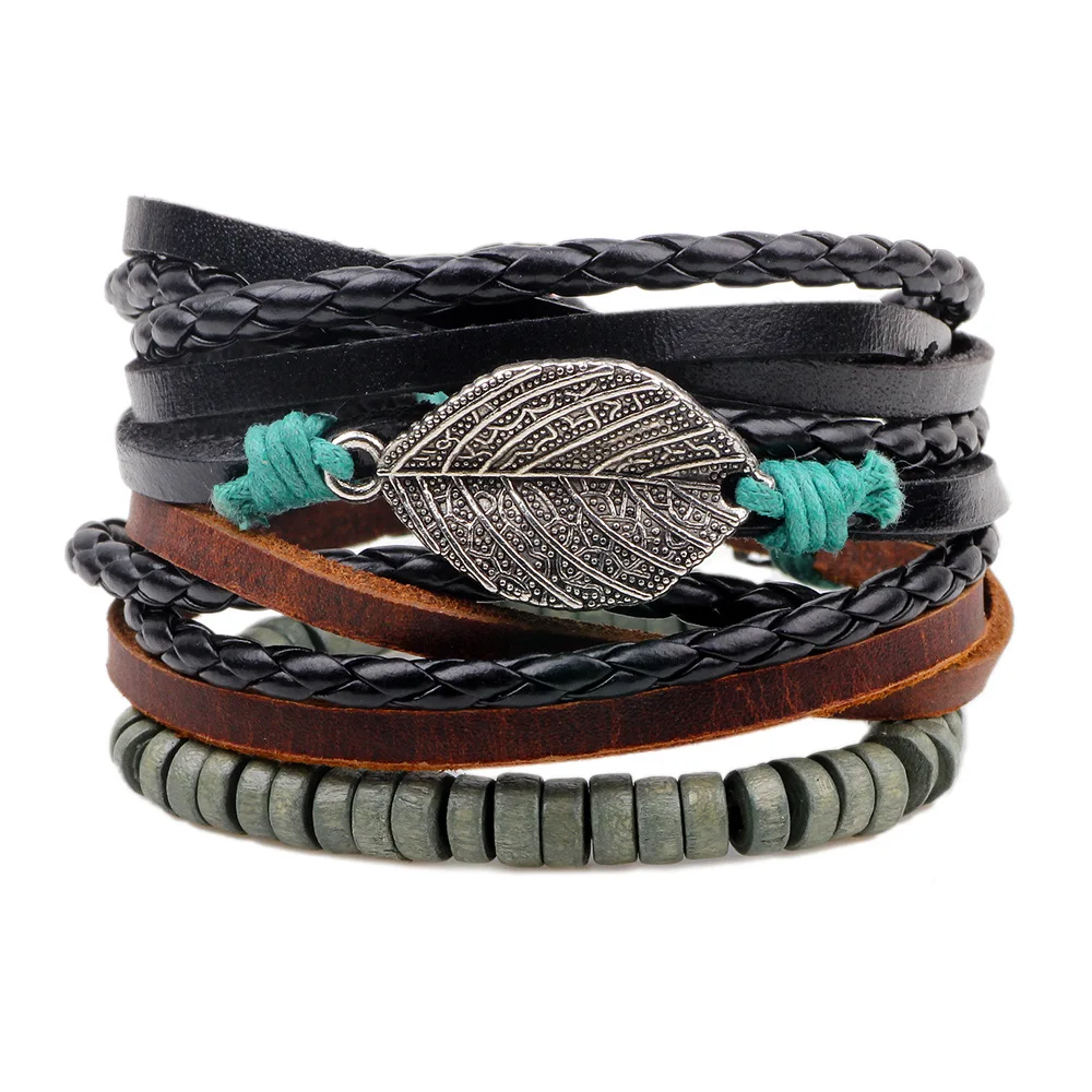 Fashion Weave Punk Vintage Cuff Beads Evil Eye Charm Male Men's Blue Leather Women Bracelets Men Female Jewelry Accessories
Fashion Weave Punk Vintage Cuff Beads Evil Eye Charm Male Men's Blue Leather Women Bracelets Men Female Jewelry Accessories