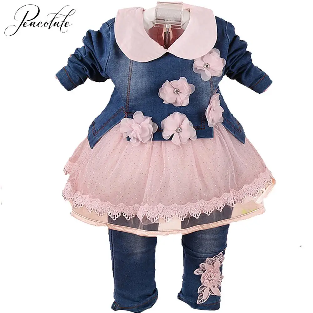 Spring Autumn Infant Toddler Baby Girl Denim Clothing Sets 3 pcs Long Sleeve T Shirt Tops Denim Jacket and Jeans Trousers
Spring Autumn Infant Toddler Baby Girl Denim Clothing Sets 3 pcs Long Sleeve T Shirt Tops Denim Jacket and Jeans Trousers