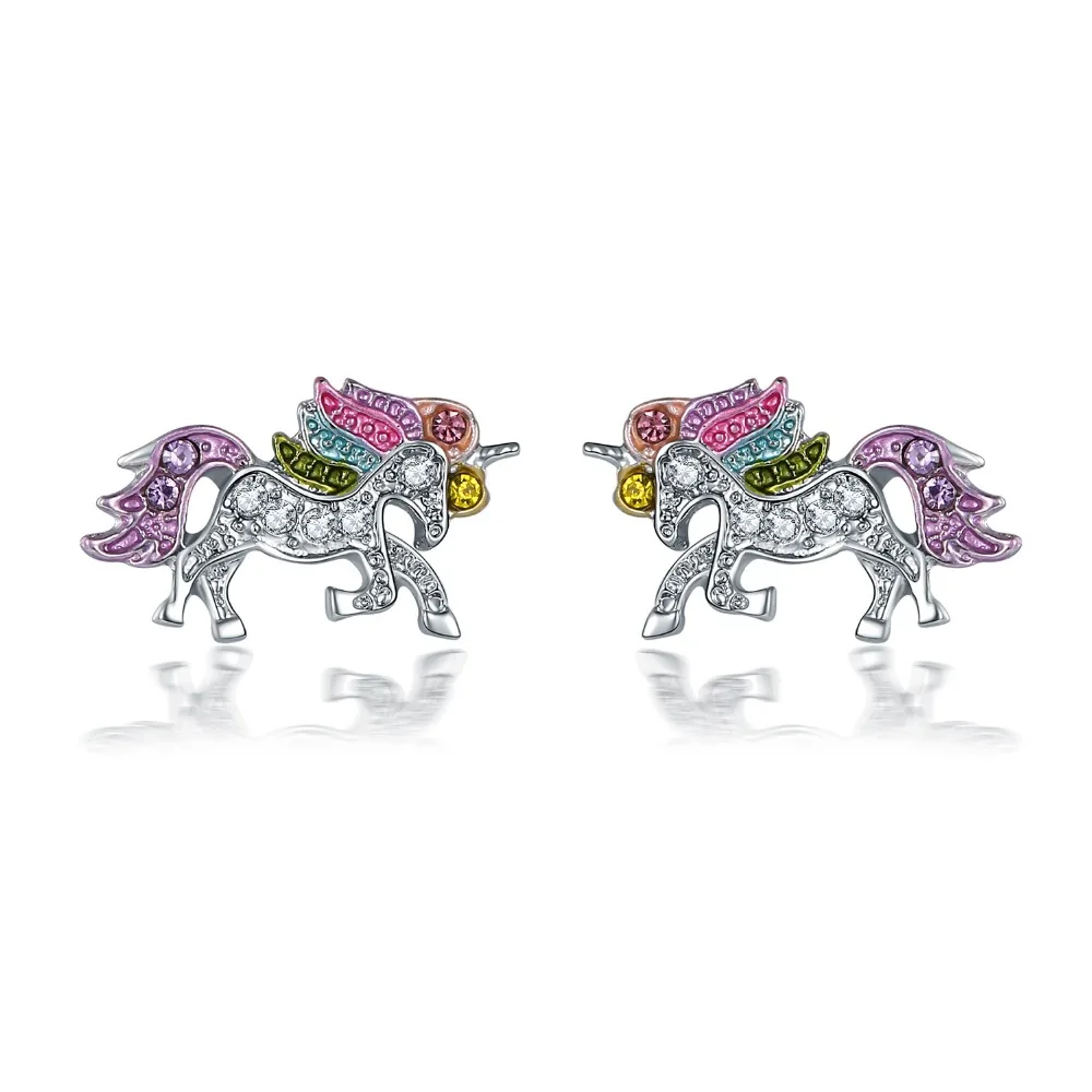 LF Colorful Glitter Enamel Unicorn Earrings Stud Jewelry Crystal Unicorn Cute Animal Small Earrings Women Wedding Gift Jewelry
LF Colorful Glitter Enamel Unicorn Earrings Stud Jewelry Crystal Unicorn Cute Animal Small Earrings Women Wedding Gift Jewelry