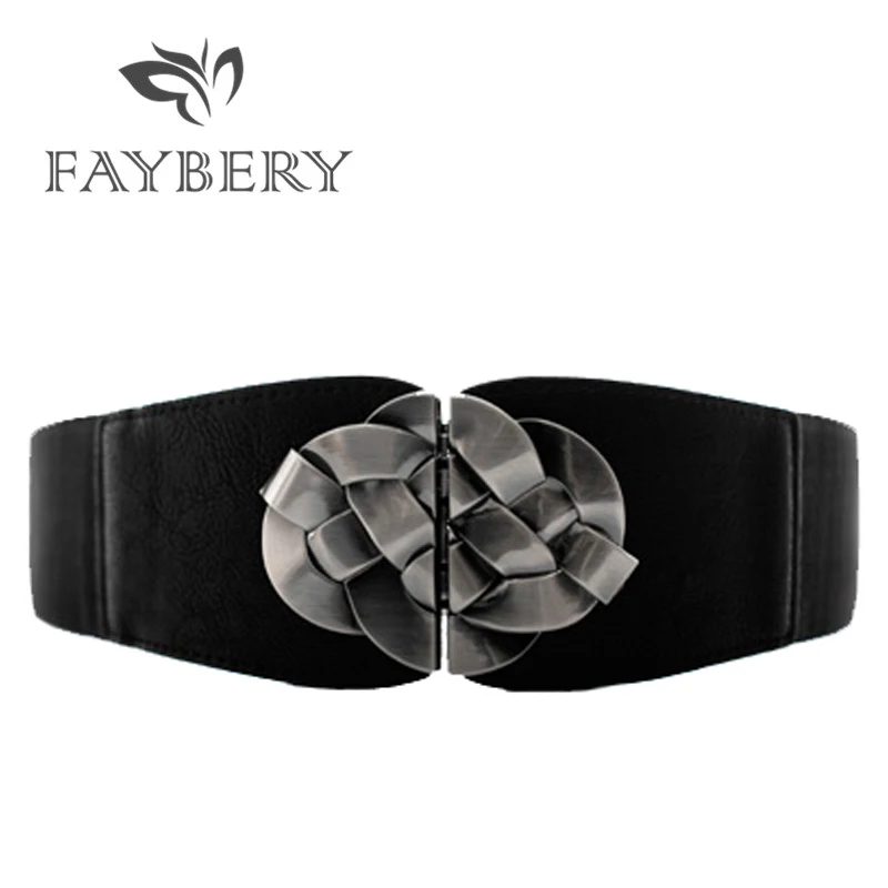 Wide Elastic Floral Buckle Belts for Women Fashion Black Leather Women Waist Belt for Dress Silvery Buckle Stretchy Cummerbund
Wide Elastic Floral Buckle Belts for Women Fashion Black Leather Women Waist Belt for Dress Silvery Buckle Stretchy Cummerbund