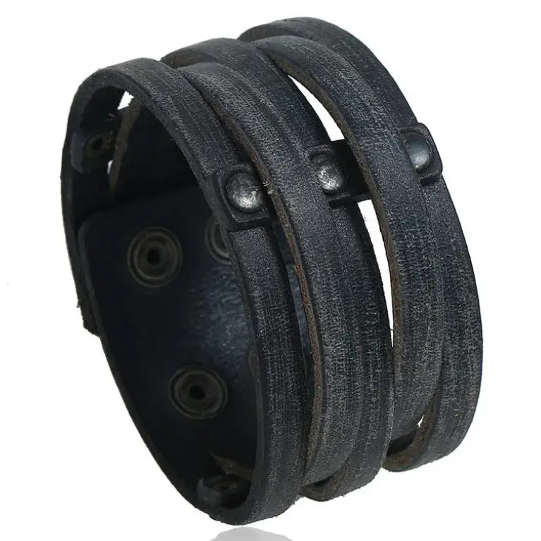 Fashion Retro Men Wide Cuff Bracelet Black Rivets Genuine Leather Wristbands Vintage Punk Rock Women Biker Jewelry Wrap Bangle
Fashion Retro Men Wide Cuff Bracelet Black Rivets Genuine Leather Wristbands Vintage Punk Rock Women Biker Jewelry Wrap Bangle