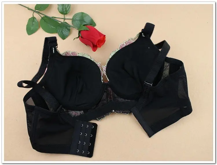 16 Hot Selling Deep V Embroidery Lace Bras Plump Thin Push Up Bra Embroidery Push Up Bras For Women Underwear 34B to 38D 6