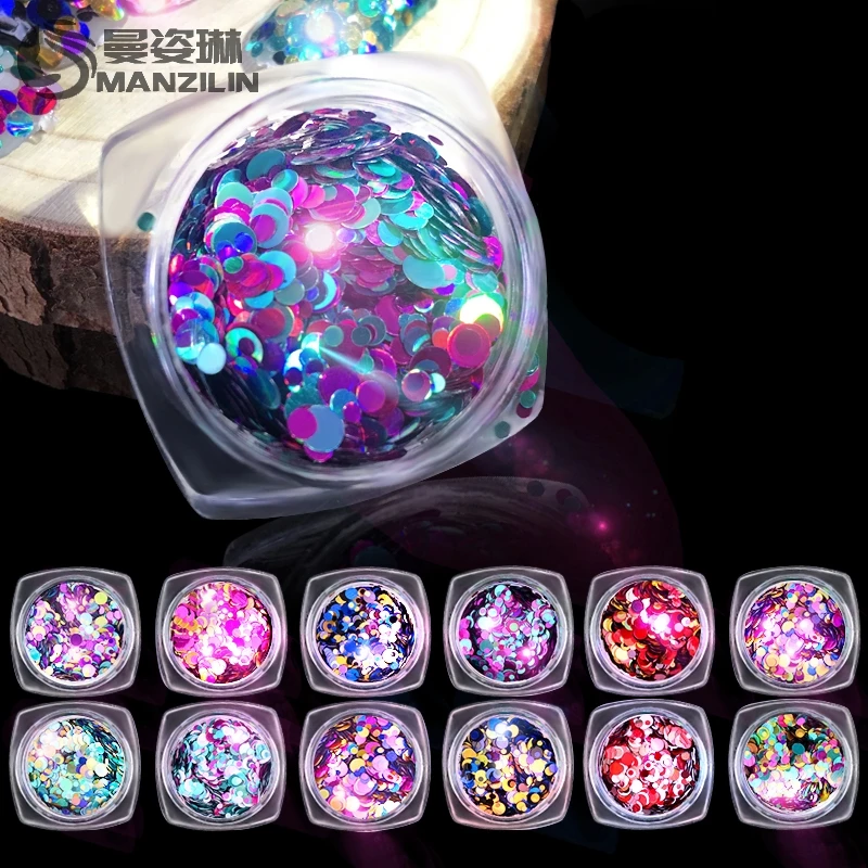 MANZILIN Shiny Round Ultrathin Laser Sequins Colorful Nail Art Glitter Tips UV Gel 3D Nail Decoration Manicure DIY Accessories
MANZILIN Shiny Round Ultrathin Laser Sequins Colorful Nail Art Glitter Tips UV Gel 3D Nail Decoration Manicure DIY Accessories