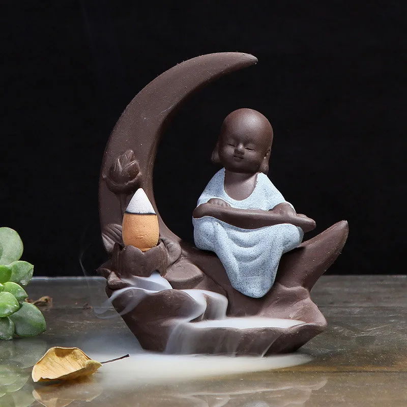 Creative Home Decoration Buddhist Incense Burner Small Buddha Ceramic Censer Little Monk Backflow Incense Holder Ceramic Craft
Creative Home Decoration Buddhist Incense Burner Small Buddha Ceramic Censer Little Monk Backflow Incense Holder Ceramic Craft
