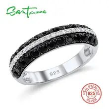 SANTUZZA Silver Ring For Women Pure 925 Sterling Silver Shiny Black Spinels White Cubic Zirconia Trendy Party Fine Jewelry
SANTUZZA Silver Ring For Women Pure 925 Sterling Silver Shiny Black Spinels White Cubic Zirconia Trendy Party Fine Jewelry