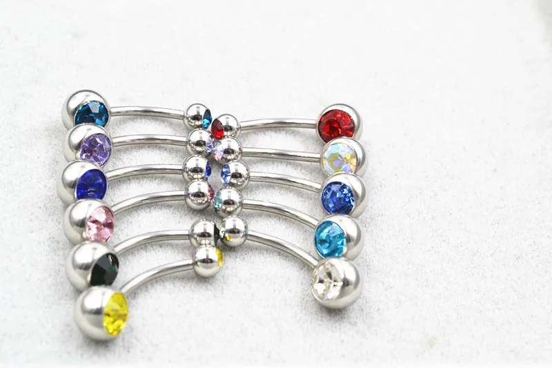 50PCS 14gx12mmx5/8mm Surgical Steel Double Crystal Navel Belly Button Navel Rings Piercing Jewelry Long Bar Length
50PCS 14gx12mmx5/8mm Surgical Steel Double Crystal Navel Belly Button Navel Rings Piercing Jewelry Long Bar Length