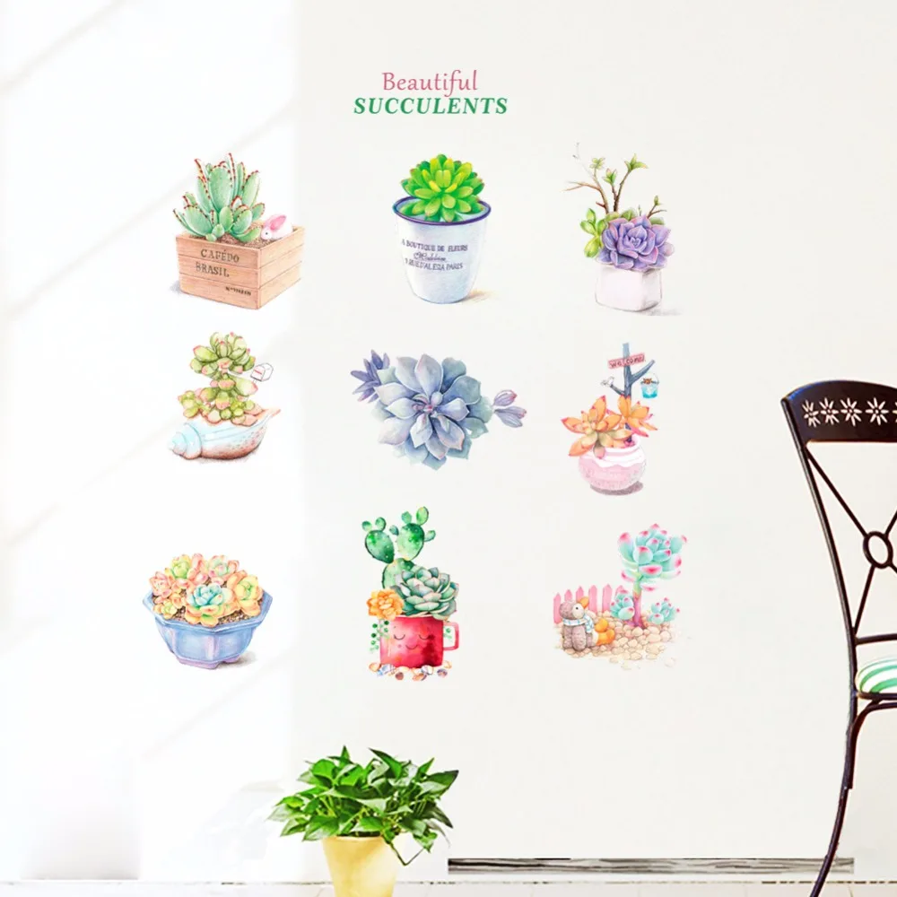 Succulents Pot Vinyl Wall Stickers for Living room Bedroom Bathroom Kids room Eco-friendly Art Decals Mural Home Decor dc18
Succulents Pot Vinyl Wall Stickers for Living room Bedroom Bathroom Kids room Eco-friendly Art Decals Mural Home Decor dc18