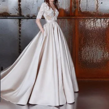 gelinlik Dubai Evening Dresses With Sleeves Half robe de soiree Long Evening Gowns Sheer V Neck abendkleider abiye Formal Dress
gelinlik Dubai Evening Dresses With Sleeves Half robe de soiree Long Evening Gowns Sheer V Neck abendkleider abiye Formal Dress