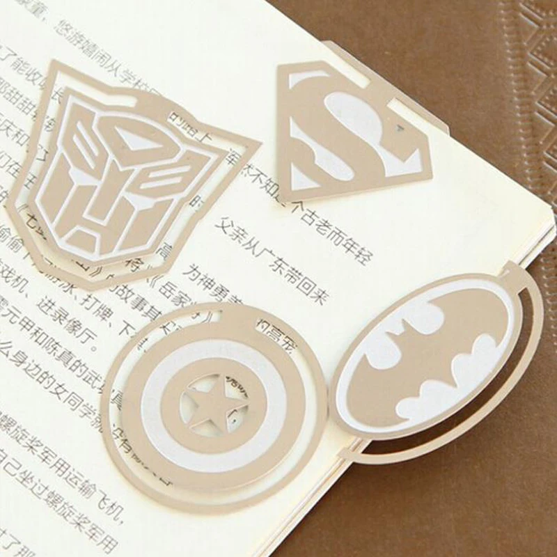 4 Pcs/set Cartoon Super Hero Captain American Superman Bat Metal Bookmarks Clips Page Holder Stationery Office School Supplies
4 Pcs/set Cartoon Super Hero Captain American Superman Bat Metal Bookmarks Clips Page Holder Stationery Office School Supplies