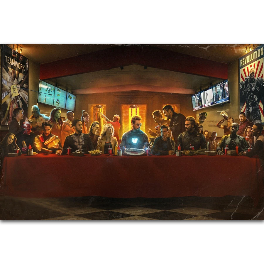 FX315 Hot Avengers Infinity War The Avengers 3 Marvel Movie The Last Supper Poster Art Silk Canvas Home Room Wall Print Decor
FX315 Hot Avengers Infinity War The Avengers 3 Marvel Movie The Last Supper Poster Art Silk Canvas Home Room Wall Print Decor