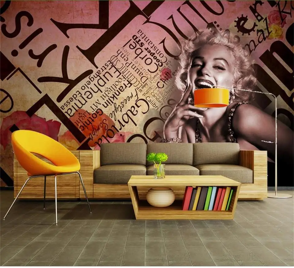 3d photo wallpaper livingroom custom mural retro style Marilyn Monroe picture sofa TV background non-woven wallpaper for wall 3d
3d photo wallpaper livingroom custom mural retro style Marilyn Monroe picture sofa TV background non-woven wallpaper for wall 3d