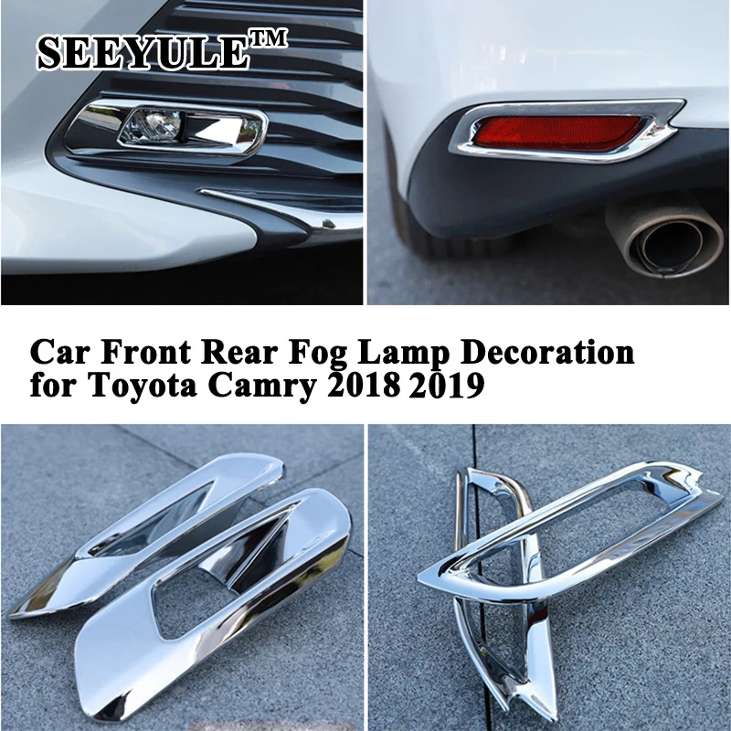 SEEYULE Stylish Car Front Rear Fog Lamp Decoration Frame Trim Cover Sticker Styling Accessories for Toyota Camry 2018 2019 2020
SEEYULE Stylish Car Front Rear Fog Lamp Decoration Frame Trim Cover Sticker Styling Accessories for Toyota Camry 2018 2019 2020