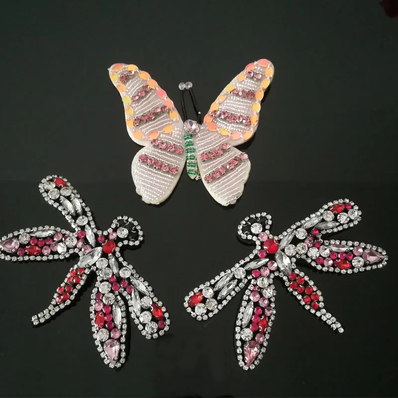 4Pcs/Lot Handmade Rhinestone beaded Patches ,Butterfly/dragonfly Sew on Crystal patch for clothing beading Applique patch A1397
4Pcs/Lot Handmade Rhinestone beaded Patches ,Butterfly/dragonfly Sew on Crystal patch for clothing beading Applique patch A1397