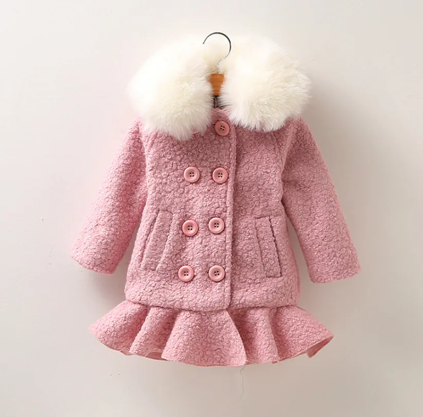 High Quality Children Cothing Winter Baby Girls Fur Collar Coat Girl Woolen Dress Jacket Thick Cotton Warm Kids Outwear 3T-12T
High Quality Children Cothing Winter Baby Girls Fur Collar Coat Girl Woolen Dress Jacket Thick Cotton Warm Kids Outwear 3T-12T