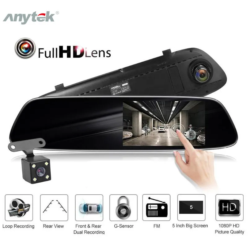 5.0" HD Wide Angle Dual Lens Car DVR Camera Dashcam LCD Rear View Mirror Video Registrator Auto Recorder Mirror Camera T33
5.0" HD Wide Angle Dual Lens Car DVR Camera Dashcam LCD Rear View Mirror Video Registrator Auto Recorder Mirror Camera T33