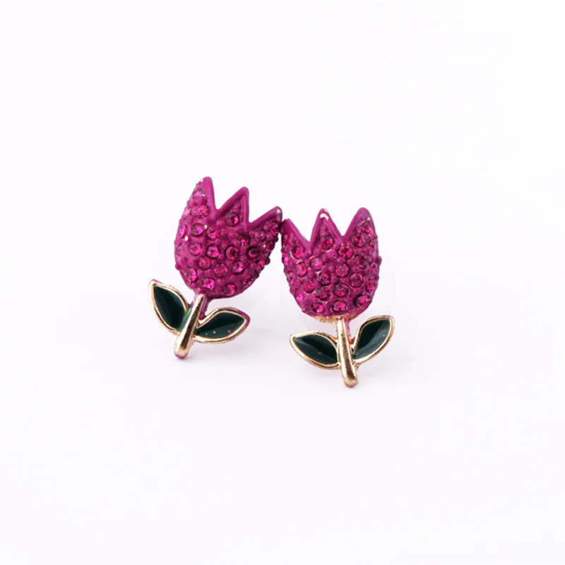 Women stud earrings cute pink tulip flower crystal European and American style classic sweet earrings top quality for women
Women stud earrings cute pink tulip flower crystal European and American style classic sweet earrings top quality for women