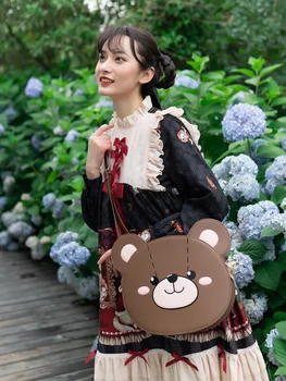 Japanese Lolita Brown Bear Shoulder Handbag Bag With Bow PU Leather Zipper Messenger Kawayi Cosplay Gift
Japanese Lolita Brown Bear Shoulder Handbag Bag With Bow PU Leather Zipper Messenger Kawayi Cosplay Gift