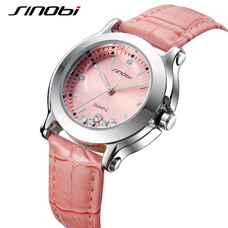 

SINOBI Top Brand Quartz Watch Women Leather Watches Luxury Ladies Quartz Wristwatch Waterproof Relogio Feminino 2018 Clock #9276