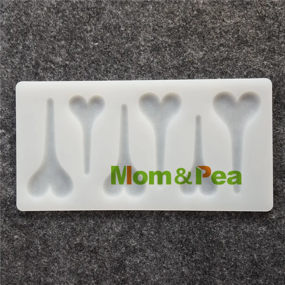 Высококачественная силиконовая форма Mom & Pea CX112 в форме сердца с 6 леденцами для