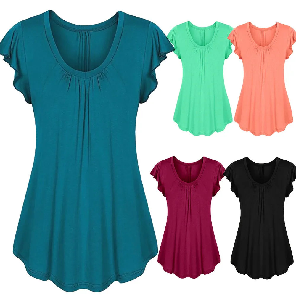 summer daily Solid t shirt women Ruffled Ruched O-Neck Tops Short Sleeve Irregular T-Shirt camisetas verano camiseta muje#sw
summer daily Solid t shirt women Ruffled Ruched O-Neck Tops Short Sleeve Irregular T-Shirt camisetas verano camiseta muje#sw