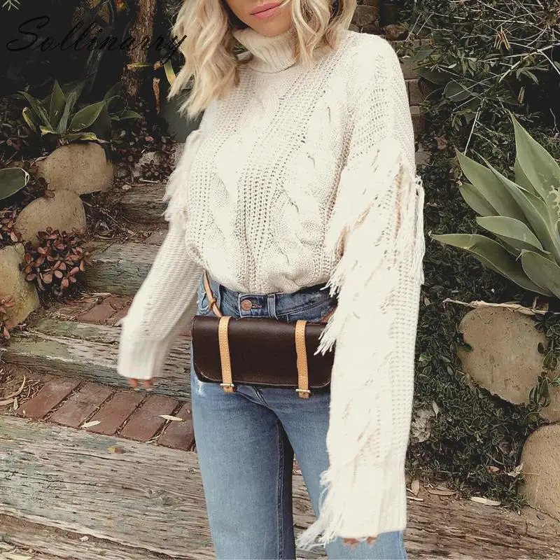 Sollinarry Turtleneck Knitted White Winter Pullovers Women Tassel Casual Sweaters Female Autumn Loose New Chic Sweater Jumpers
Sollinarry Turtleneck Knitted White Winter Pullovers Women Tassel Casual Sweaters Female Autumn Loose New Chic Sweater Jumpers
