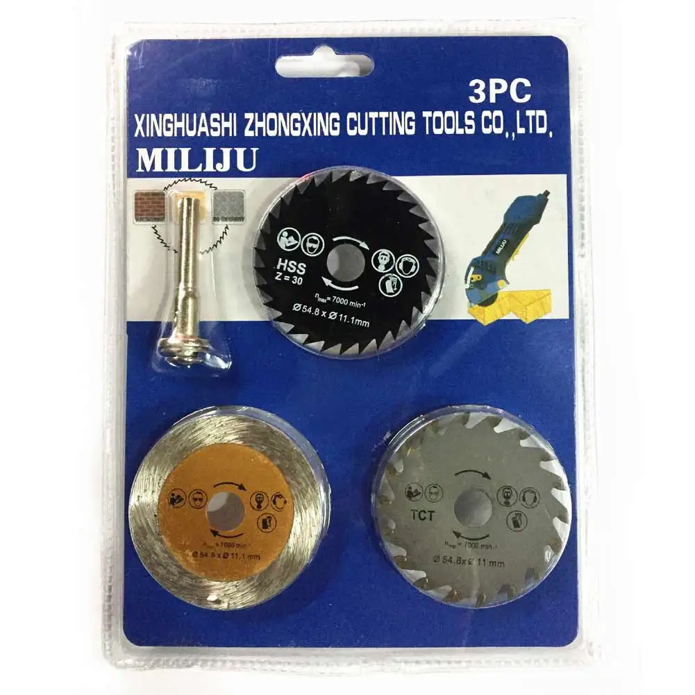 New 3pcs Circular Saw Blade Cutting Disc Out diameter 54.8 mm Mini wood cutter blade Disc Rotary Drill Tool for Woodworking Tool
New 3pcs Circular Saw Blade Cutting Disc Out diameter 54.8 mm Mini wood cutter blade Disc Rotary Drill Tool for Woodworking Tool