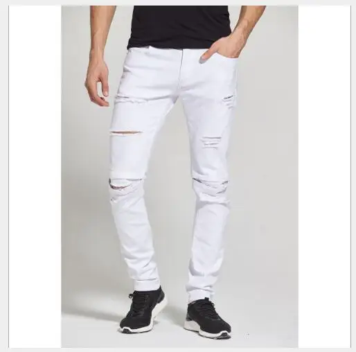Men Jeans 2018 New Autumn Fashion Slim Fit Solid Denim Full Length Trousers Male Mid Waist Casual Elastic Holes Pencil Jeans
Men Jeans 2018 New Autumn Fashion Slim Fit Solid Denim Full Length Trousers Male Mid Waist Casual Elastic Holes Pencil Jeans