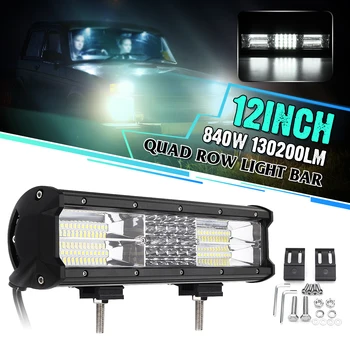 12 Inch 68LED Work Light Bar 840W Flood Spot Combo Driving Lamp Waterproof LED Work Light For SUV ATV Offroad 4WD Car Truck
12 Inch 68LED Work Light Bar 840W Flood Spot Combo Driving Lamp Waterproof LED Work Light For SUV ATV Offroad 4WD Car Truck