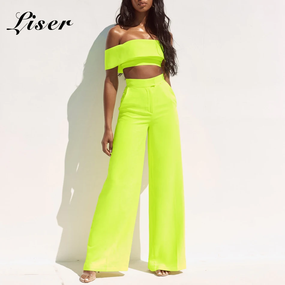Liser 2019 New Summer Women Pants Slash Neck Two Pieces Pants Sexy Fashion Elegant Club Celebrity Party Green Pants Vestidos
Liser 2019 New Summer Women Pants Slash Neck Two Pieces Pants Sexy Fashion Elegant Club Celebrity Party Green Pants Vestidos