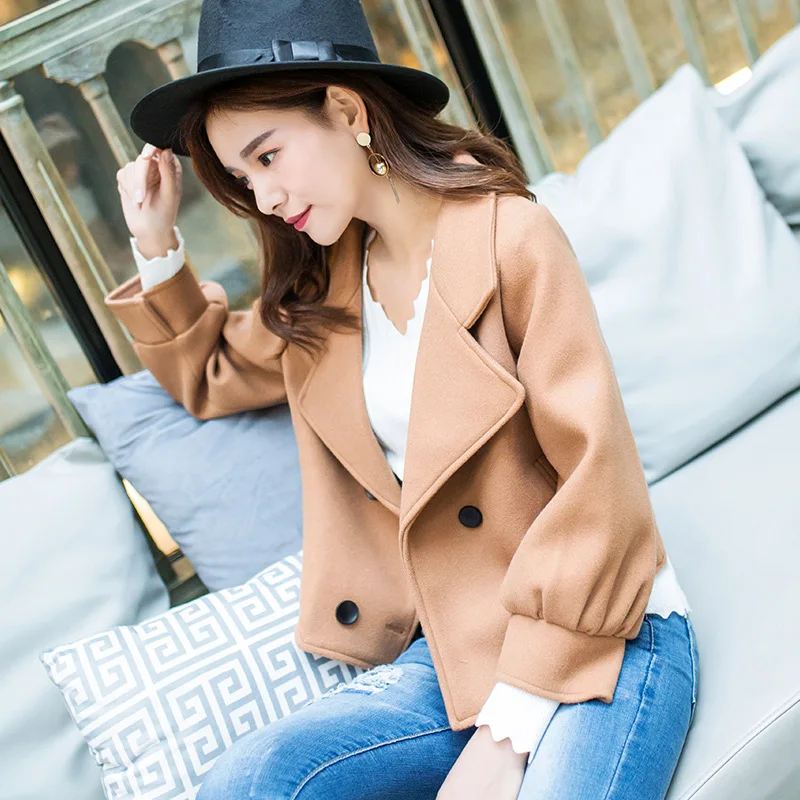 Loose Warm Short Wool Blend Ladies Coat Double Breasted Pockets Women's Jacket Full Sleeve Korean Womens Fashion Coat
Loose Warm Short Wool Blend Ladies Coat Double Breasted Pockets Women's Jacket Full Sleeve Korean Womens Fashion Coat