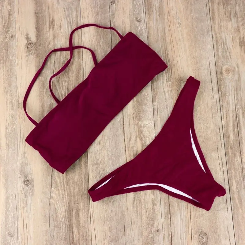 Bikini Set Solid Color Brazilian Style Swimsuit Low Waist Thong Spaghetti Criss Cross Strappy Bandage Bandeau Beachwear
Bikini Set Solid Color Brazilian Style Swimsuit Low Waist Thong Spaghetti Criss Cross Strappy Bandage Bandeau Beachwear