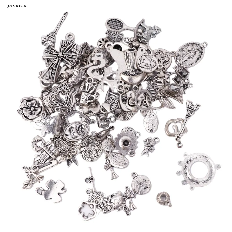 JAVRICK 100Pcs Silver Color Charm Pendants Mixed DIY Jewelry Making Crafting Accessories NEW
JAVRICK 100Pcs Silver Color Charm Pendants Mixed DIY Jewelry Making Crafting Accessories NEW