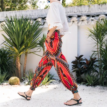 2019 summer Beach Bohemian Pants Women High Waist Harem Pants Plus Size Vintage Loose Print Bloomers Trousers Women 2107
2019 summer Beach Bohemian Pants Women High Waist Harem Pants Plus Size Vintage Loose Print Bloomers Trousers Women 2107