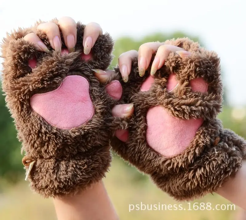 Devil's-claw Glove Winter Lovely Cartoon Kitty Girl Student Fingerless Glove Thickening Villus Bear Paw Half Finger Glove
Devil's-claw Glove Winter Lovely Cartoon Kitty Girl Student Fingerless Glove Thickening Villus Bear Paw Half Finger Glove