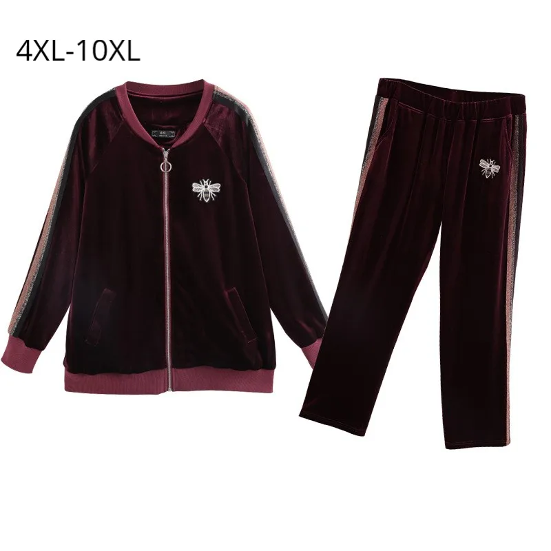 Plus Size 10XL 8XL 6XL 4XL Women's Spring Autumn Sports Suits Female Velour 2 Peice Tracksuit Women Casual Sets Clothes
Plus Size 10XL 8XL 6XL 4XL Women's Spring Autumn Sports Suits Female Velour 2 Peice Tracksuit Women Casual Sets Clothes