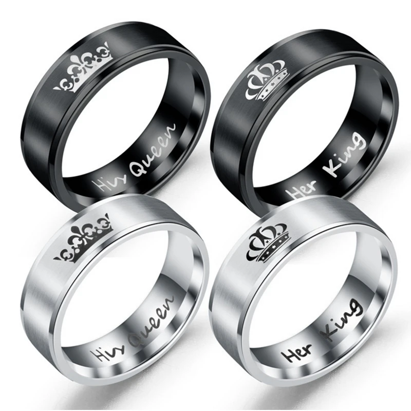 Rings His Gueen Her king Fashion engagement ring Wedding Ring ring men rings for women Couple Stainless Steel ring Jewelr
Rings His Gueen Her king Fashion engagement ring Wedding Ring ring men rings for women Couple Stainless Steel ring Jewelr