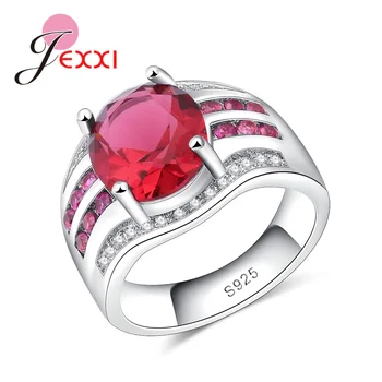 Classical 925 Sterling Silver Wedding Rings Women bijoux For Lady Vintage Luxury Shiny Fuchsia CZ Jewelry Round Bague
Classical 925 Sterling Silver Wedding Rings Women bijoux For Lady Vintage Luxury Shiny Fuchsia CZ Jewelry Round Bague